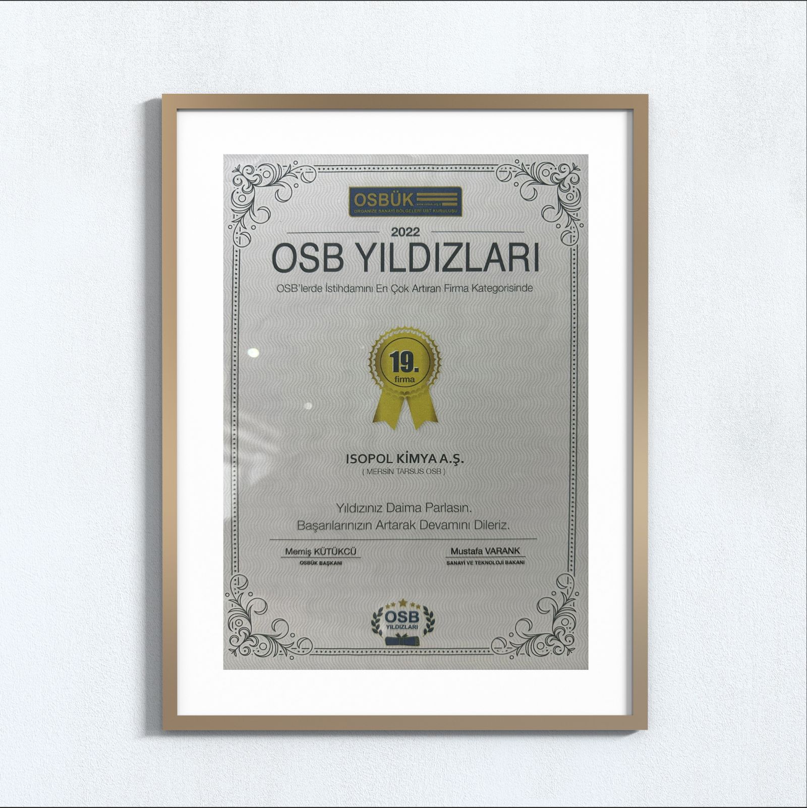 In the category of companies that increase their employment the most in organized industrial zones.